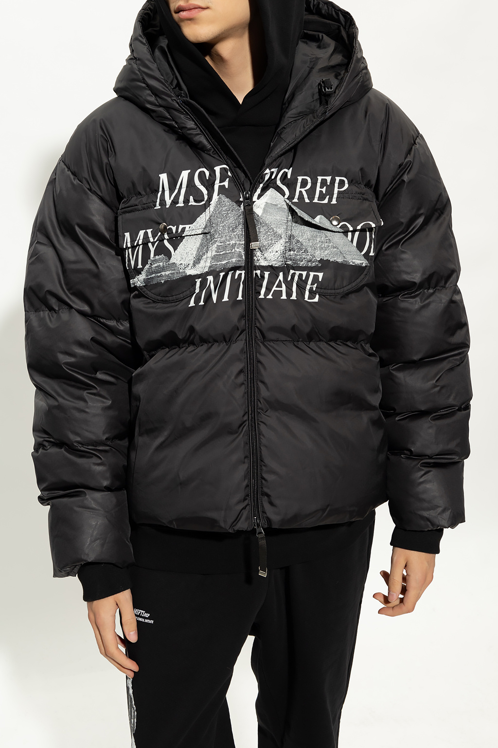 Black Insulated printed jacket MSFTSrep